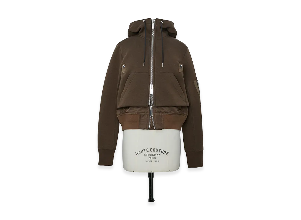 sacai Women's Sponge Sweat Hoodie "Brown"