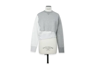 sacai Women's Sponge Sweat Pullover "Light Gray/Off White"