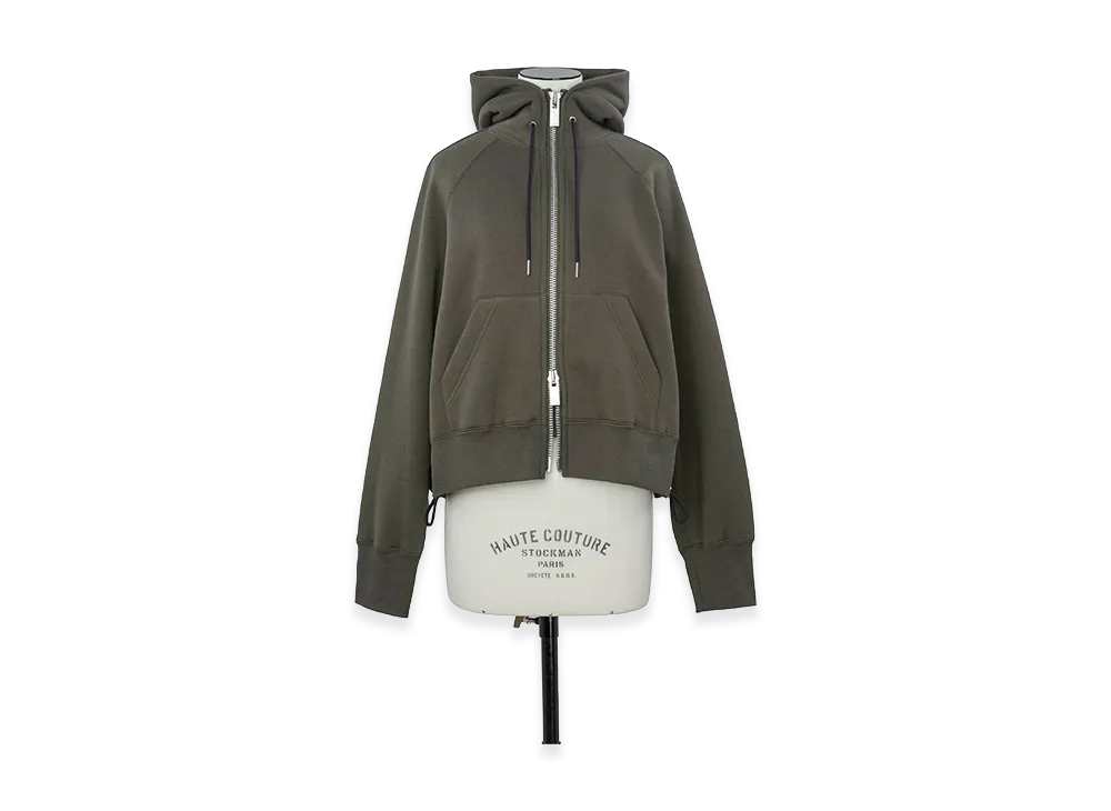 sacai Women's Cotton Jersey Hoodie "Khaki"