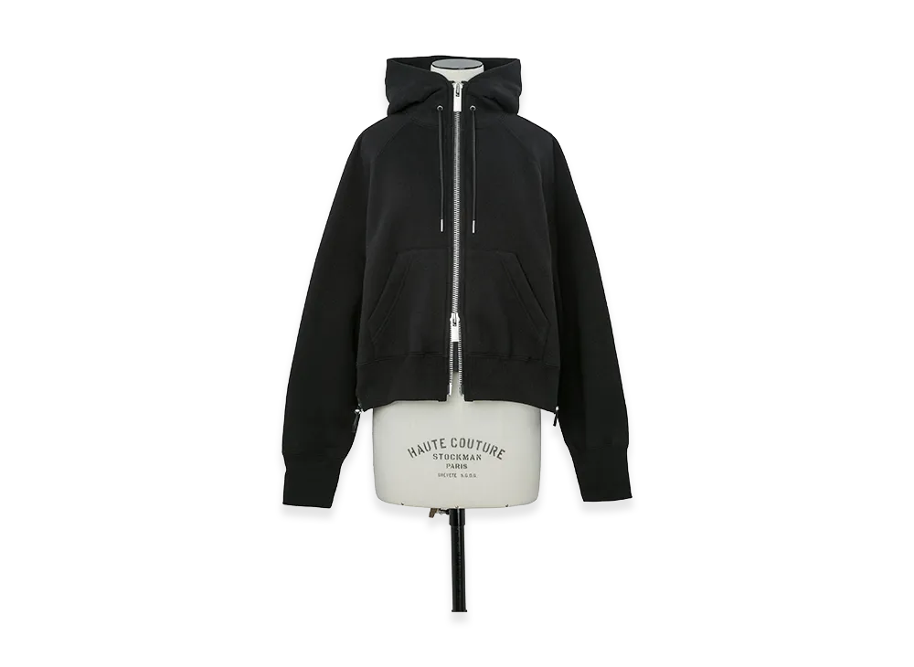 sacai Women's Cotton Jersey Hoodie "Black"