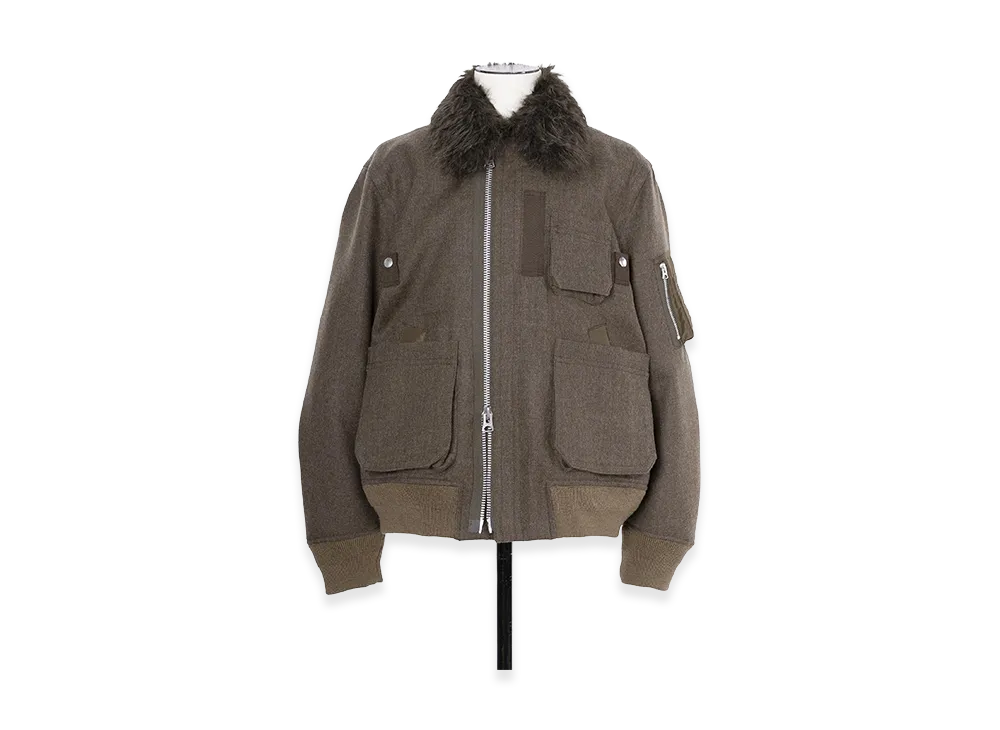 sacai Wool Melton Blouson "Brown"