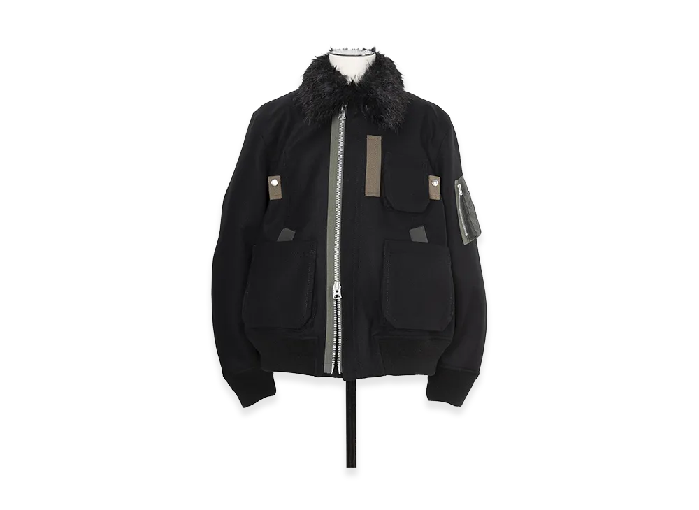 sacai Wool Melton Blouson "Black"