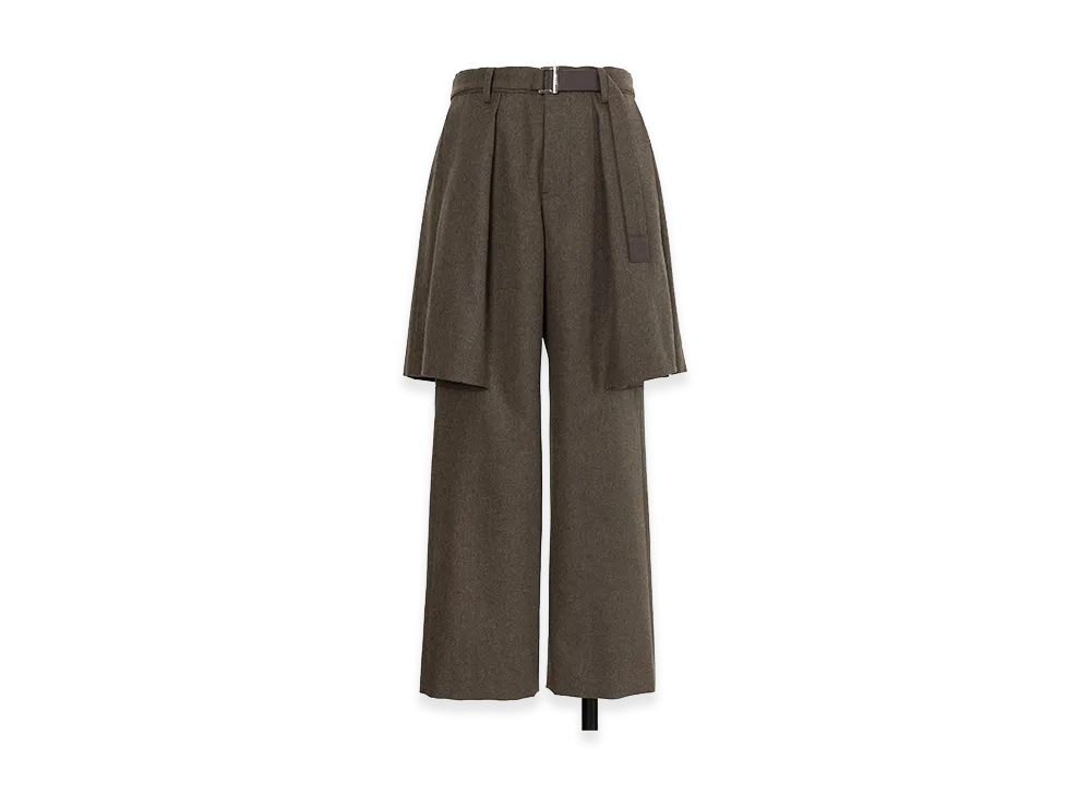 sacai Wool Flannel Pants "Brown"