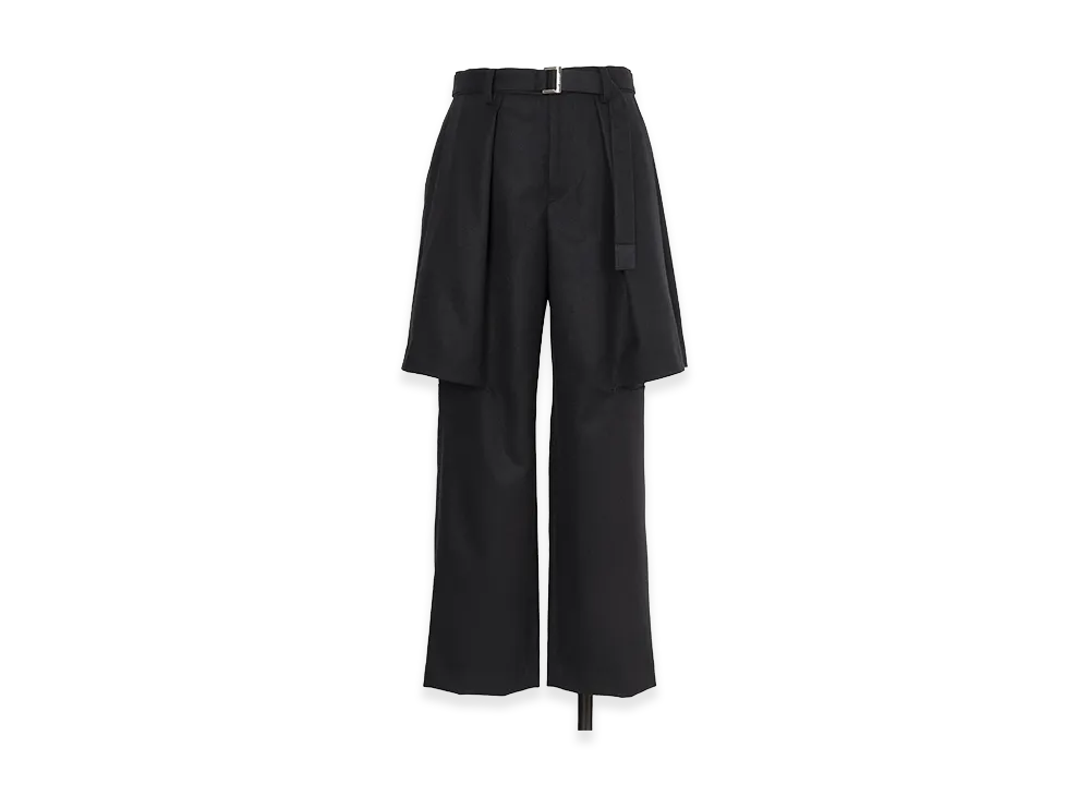 sacai Wool Flannel Pants "Black"