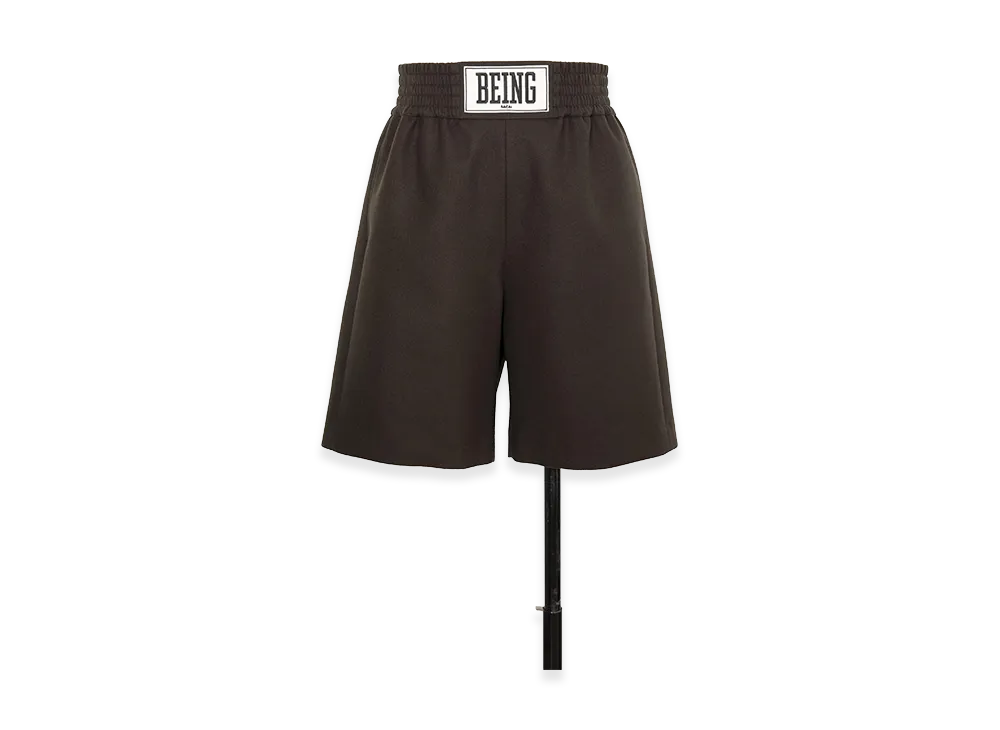 sacai Wool Melton Shorts "Dark Khaki"