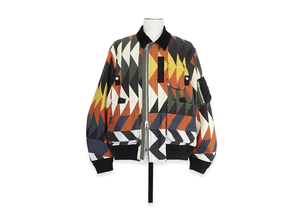 sacai x A.P.C. Quilts Blouson "Orange Multi"