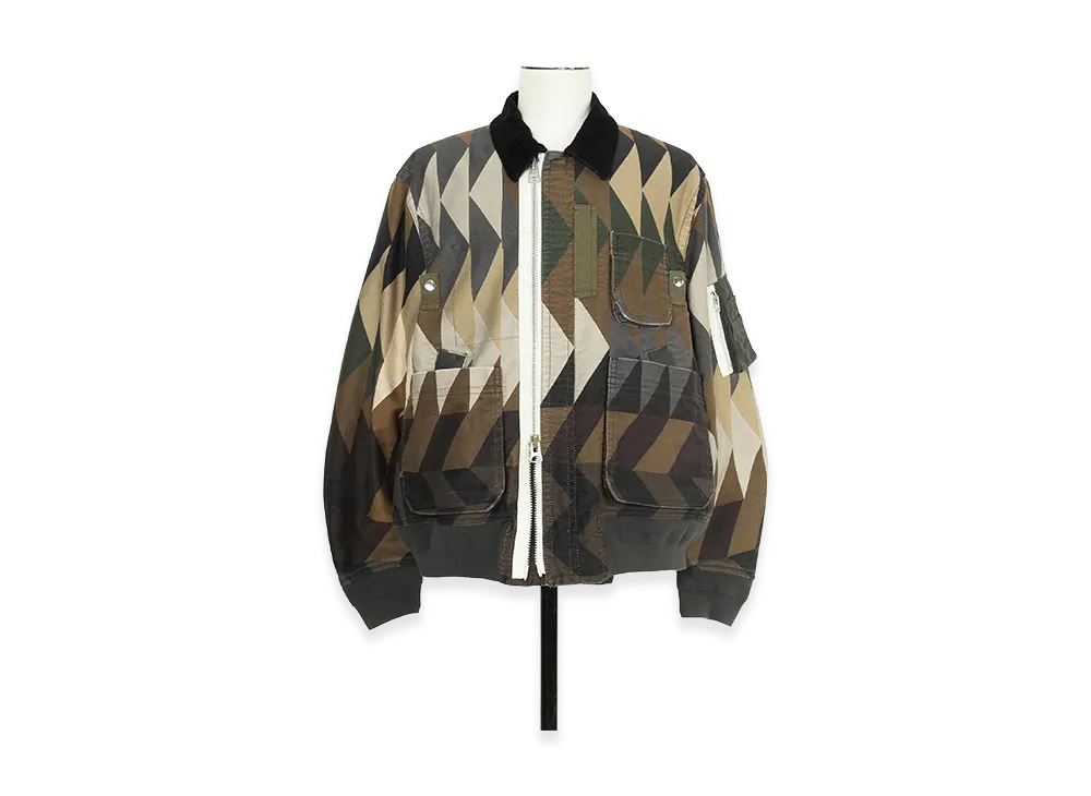 sacai x A.P.C. Quilts Blouson "Brown Multi"