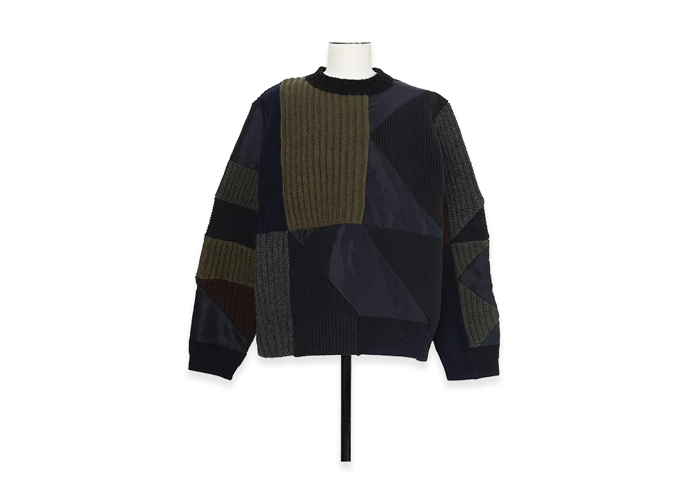 sacai x A.P.C. Quilts Knit Pullover "Navy Multi"