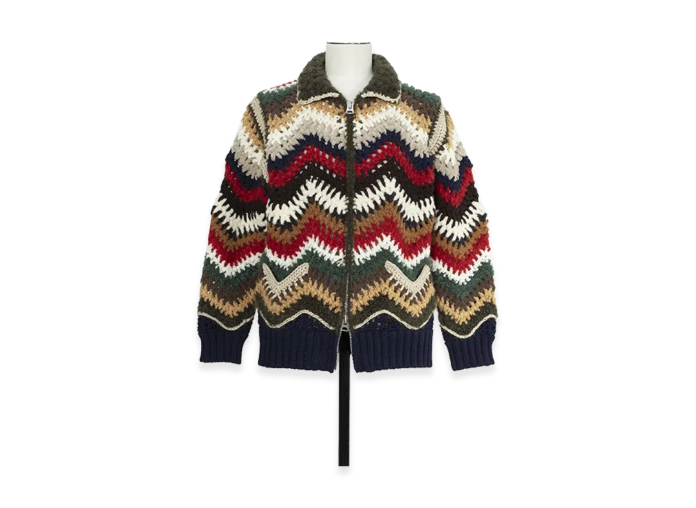 sacai Mix Crochet Knit Blouson "Multi"