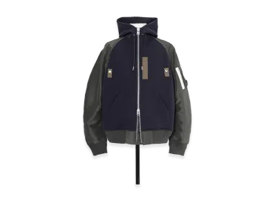 sacai Sponge Sweat Hoodie "Navy/Dark Khaki"