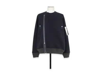 sacai Sponge Sweat Blouson "Navy/Dark Khaki"