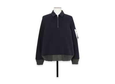 sacai Sponge Sweat Polo Shirt "Navy/Dark Khaki"