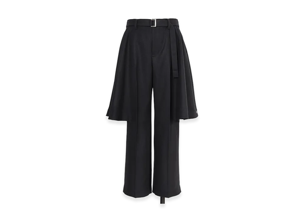 sacai Wool Flannel Pants "Black"
