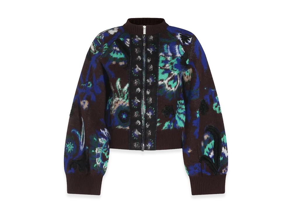 sacai Women's Floral Jacquard Blouson "Brown"