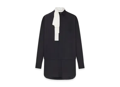 sacai Women's Shirt Dress With Integrated Scarf "Black"