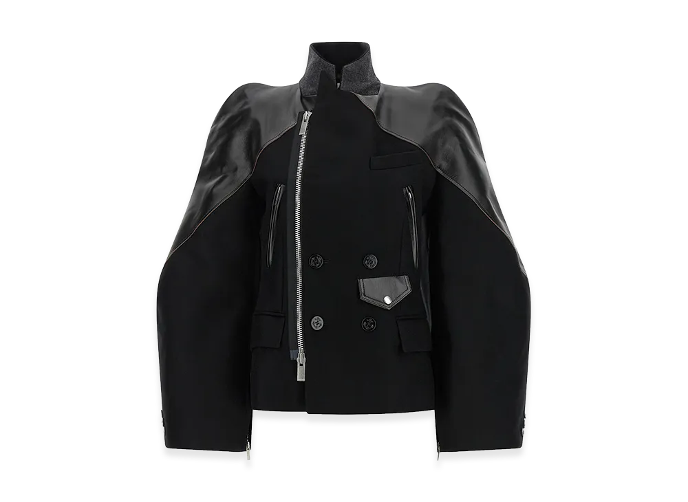 sacai Women's Melton Wool Jacket "Black"