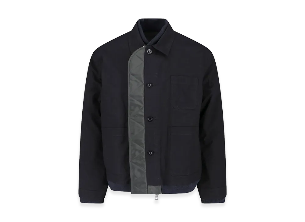 sacai Nylon Twill x Ripstop Reversible Quilted Jacket "Black"