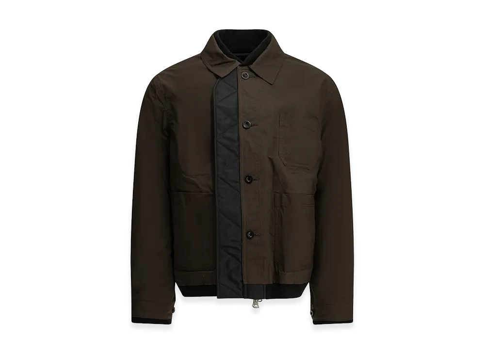 sacai Nylon Twill x Ripstop Reversible Quilted Jacket "Brown/Black"
