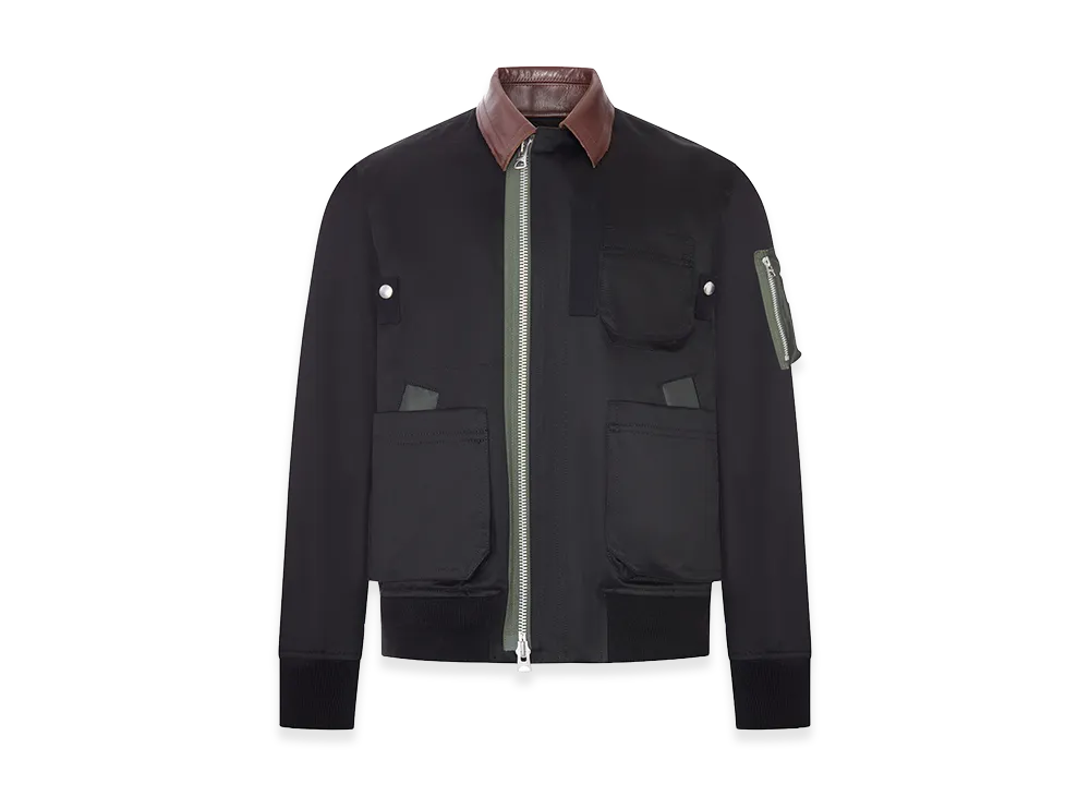 sacai Utility Bomber Jacket With Leather Details "Black"