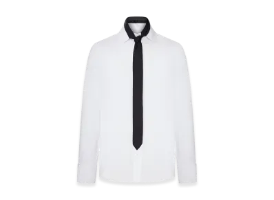 sacai Cotton-Blend Shirt With Integrated Tie "White"