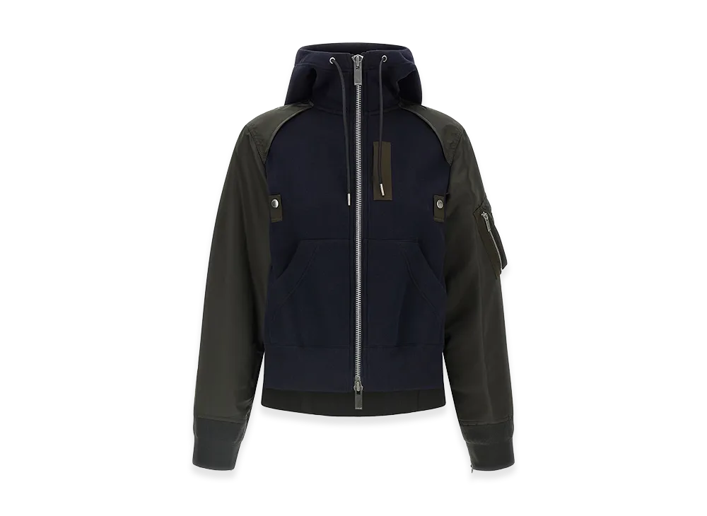 sacai Women's sponge Hoodie "Navy/Khaki"