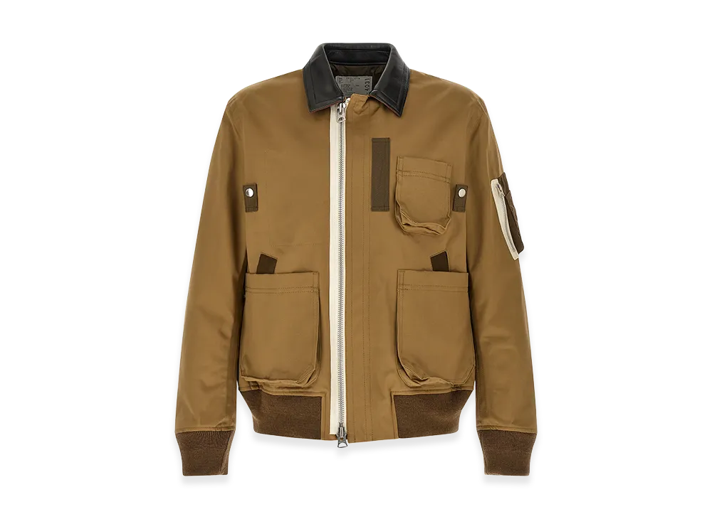 sacai Leather Collar Blouson "Brown"
