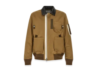 sacai Leather Collar Blouson "Brown"