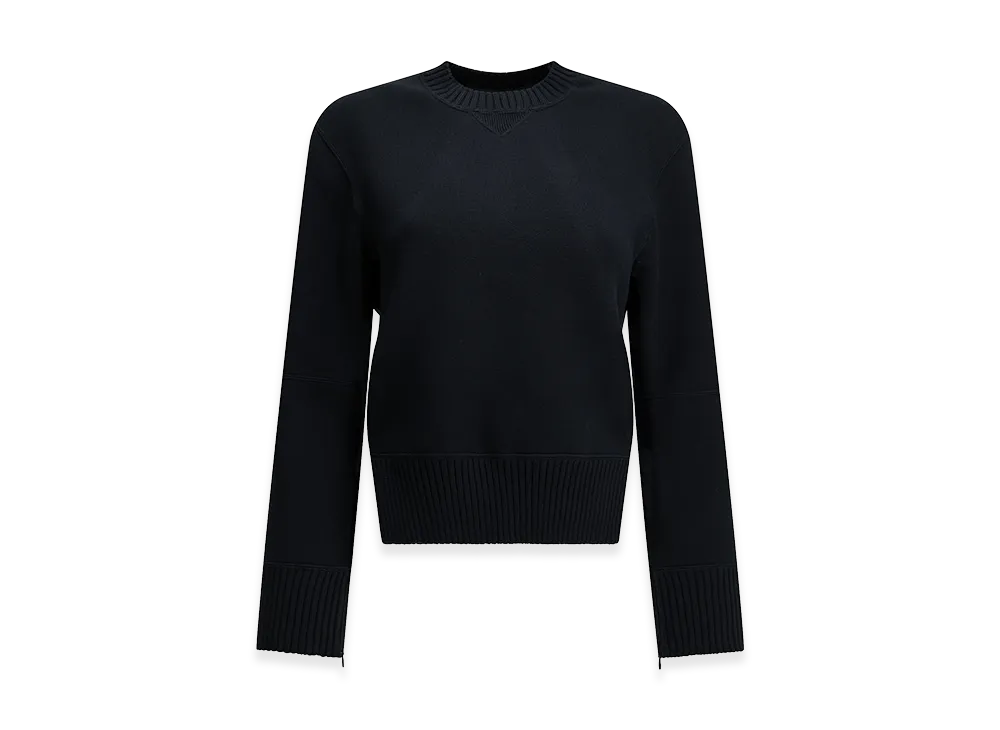 sacai Women's Crew-Neck Sweater Made Of A Cotton-Cashmere Blend "Dark Blue"