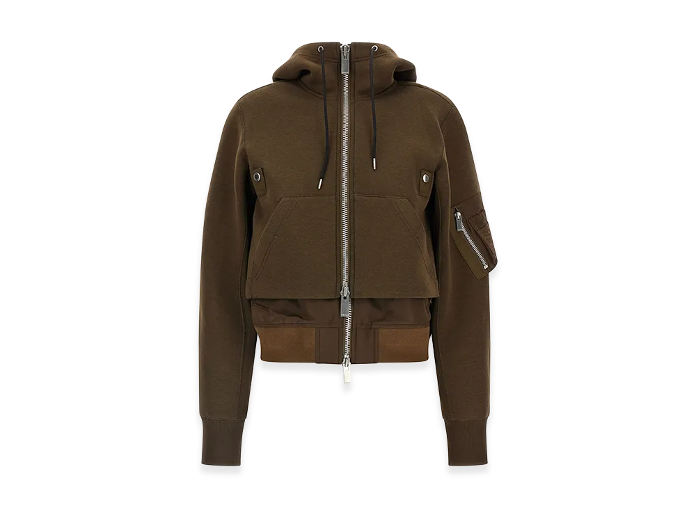 sacai Women's sponge Bomber Jacket "Brown"
