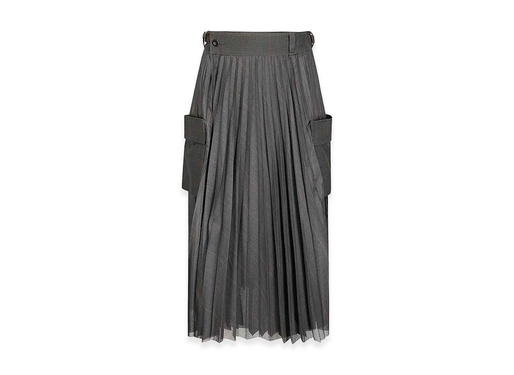 sacai Women's Glen Check Skirt "Light Brown"