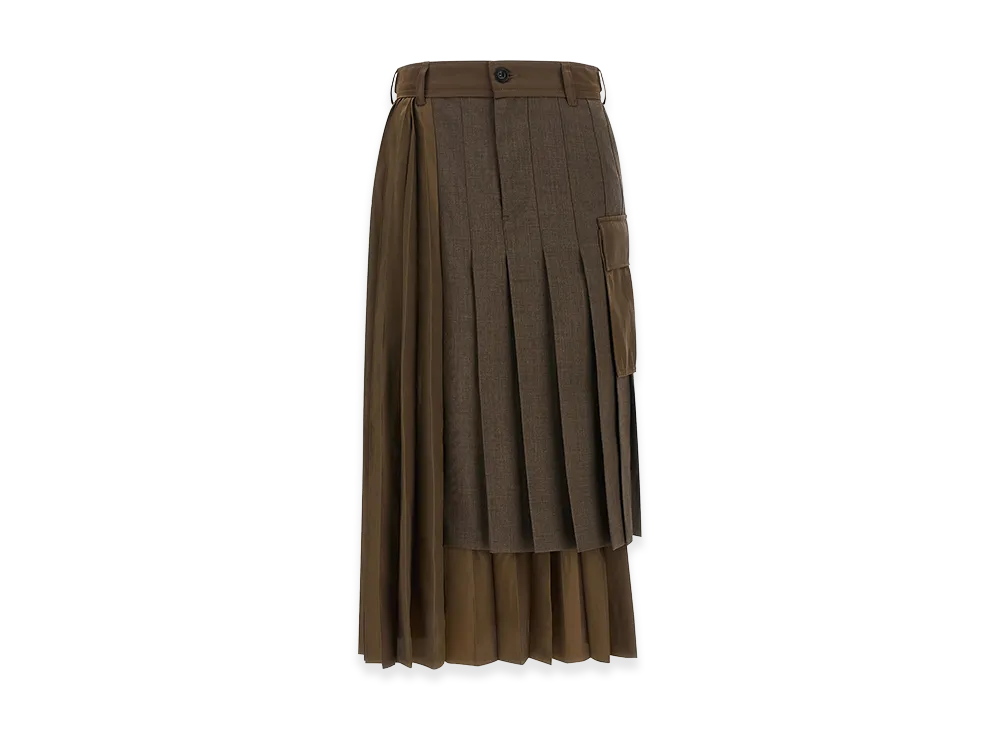 sacai Women's Hybrid Construction Skirt "Brown"