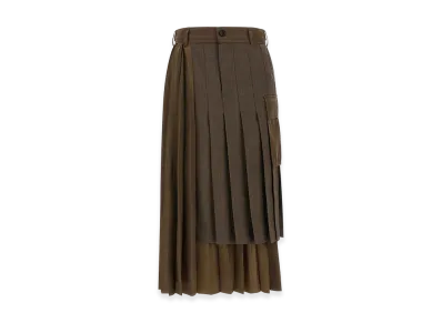 sacai Women's Hybrid Construction Skirt "Brown"