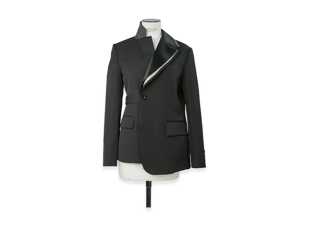 sacai Women's Double-Faced Silk Cotton x Doeskin Jacket "Black"