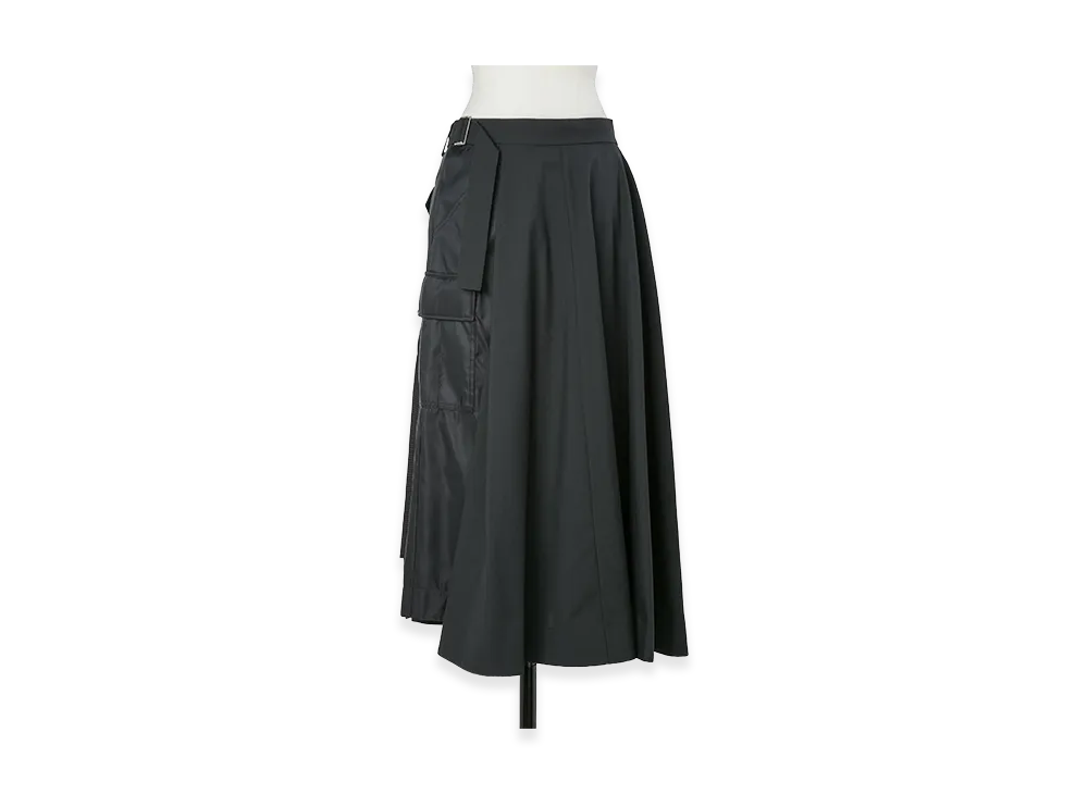 sacai Women's Nylon Twill x Suiting Skirt "Black"