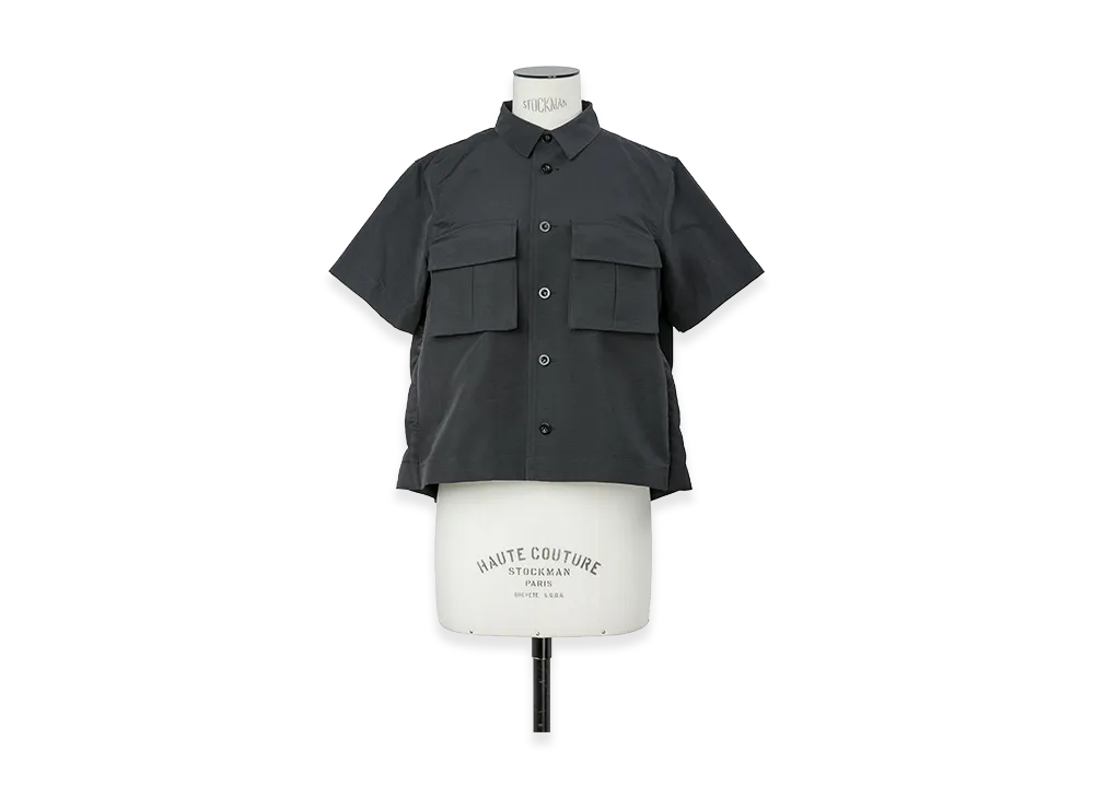 sacai Women's Grosgrain x Nylon Twill Shirt "Black"