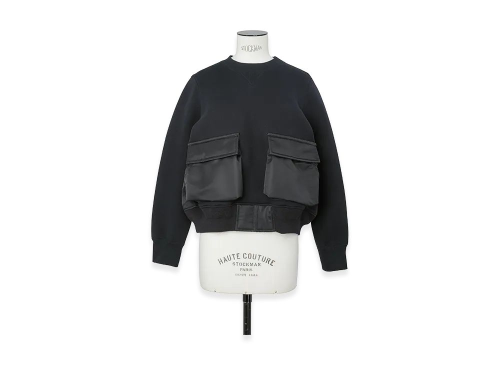 sacai Women's Sponge Sweat Pullover "Black"