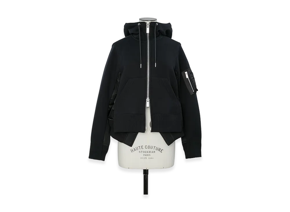 sacai Women's Sponge Sweat Hoodie "Black"