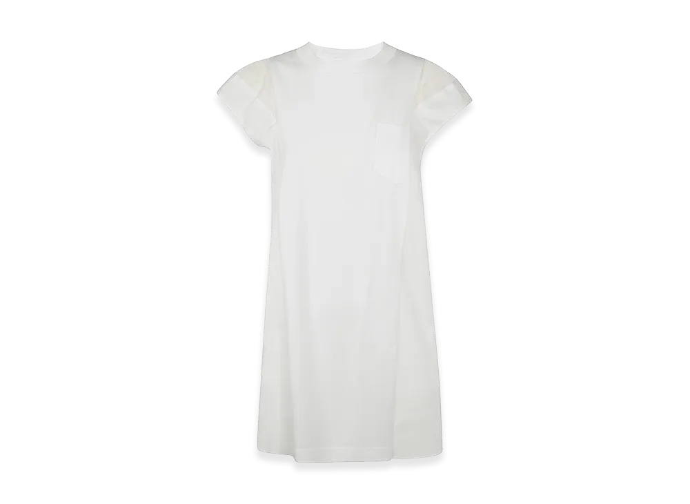 sacai Women's Popeline X Cotton Jersey Dress "White"