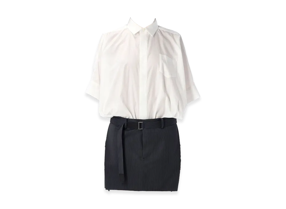 sacai Women's Dresses "White/Black"