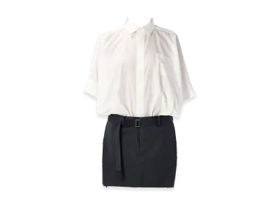 sacai Women's Dresses "White/Black"