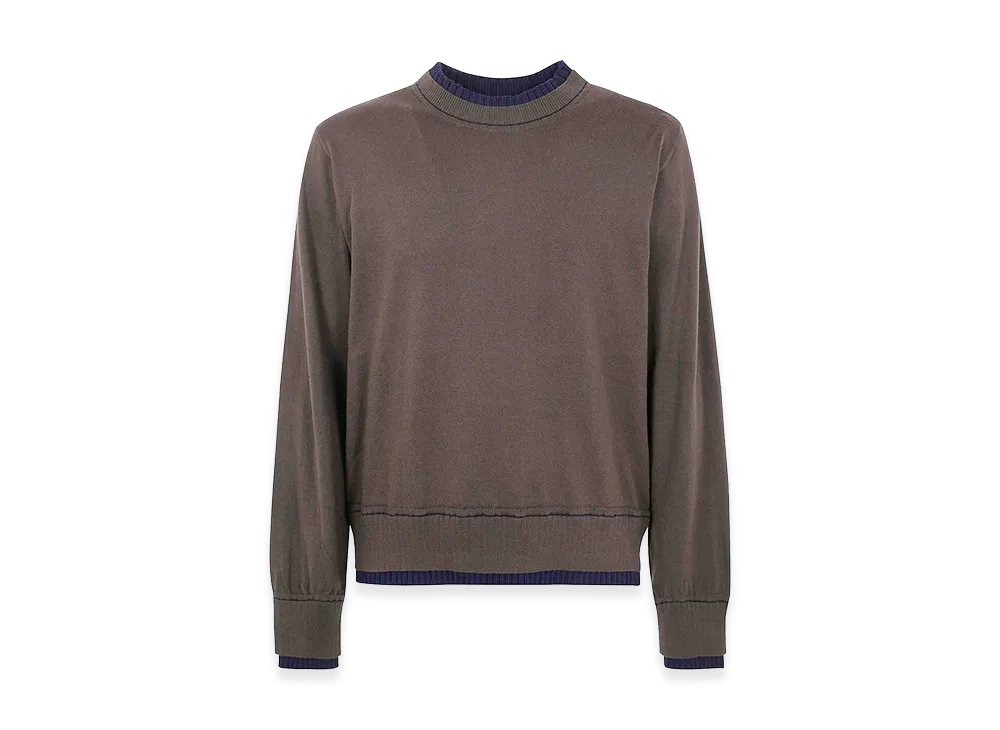 sacai Cotton Cashmere Knit Pullover "Khaki"