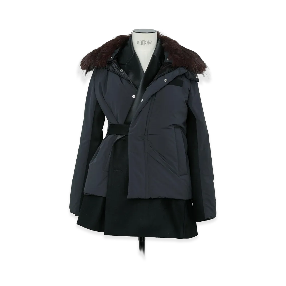 sacai Women's Wool Melton x Puffer Jacket "Black"