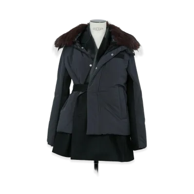sacai Women's Wool Melton x Puffer Jacket "Black"