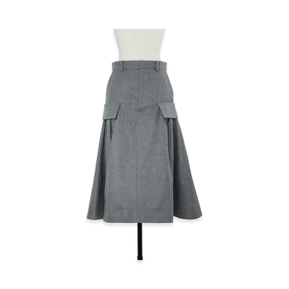 sacai Women's Wool Flannel Skirt "Gray"