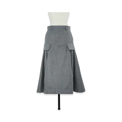 sacai Women's Wool Flannel Skirt "Gray"