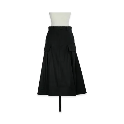 sacai Women's Wool Flannel Skirt "Black"