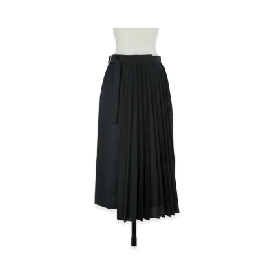 sacai Women's Double-Faced Herringbone x Suiting Skirt "Navy/Black"