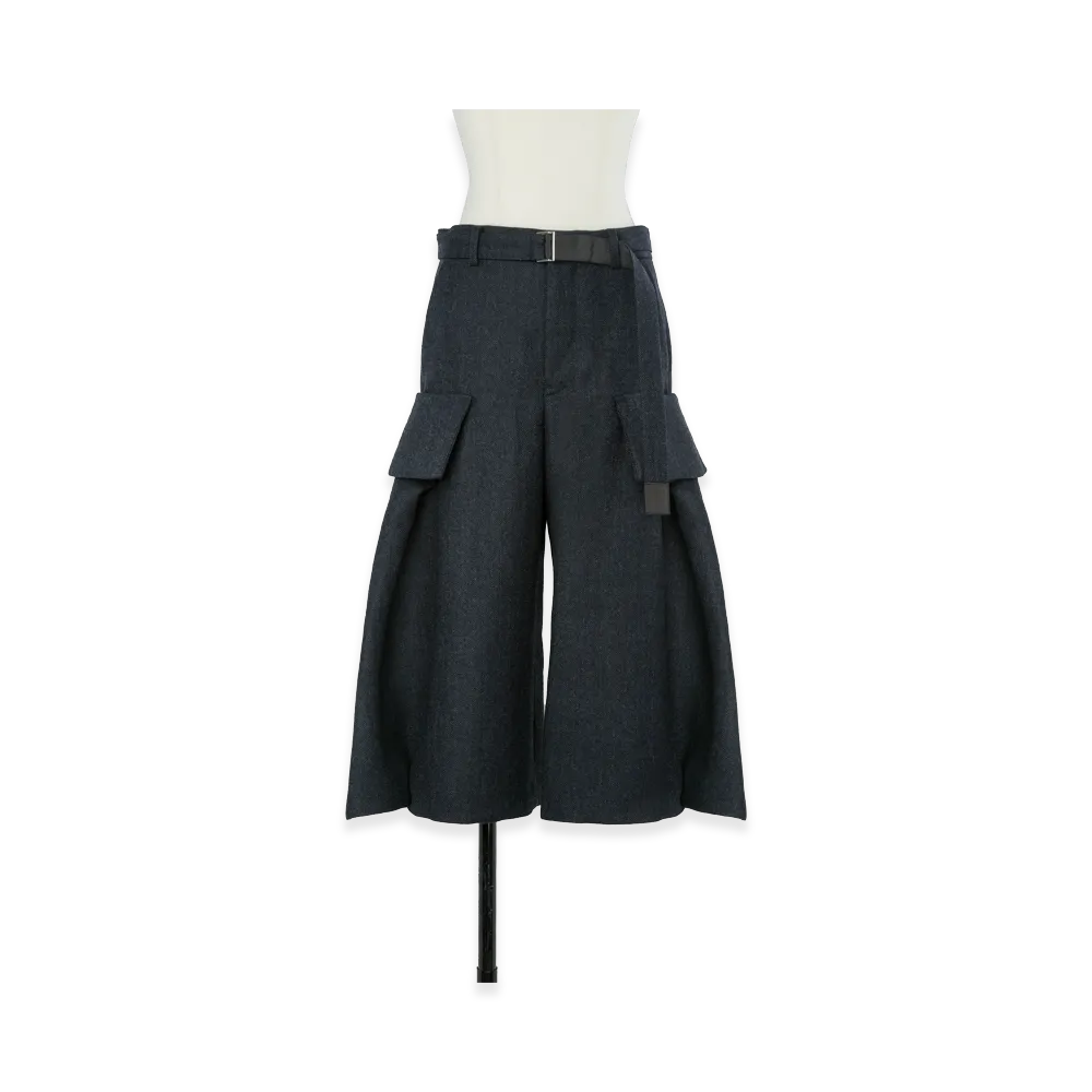 sacai Women's Double-Faced Herringbone Pants "Navy"