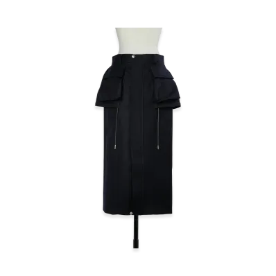 sacai Women's Wool Flannel Skirt "Navy"