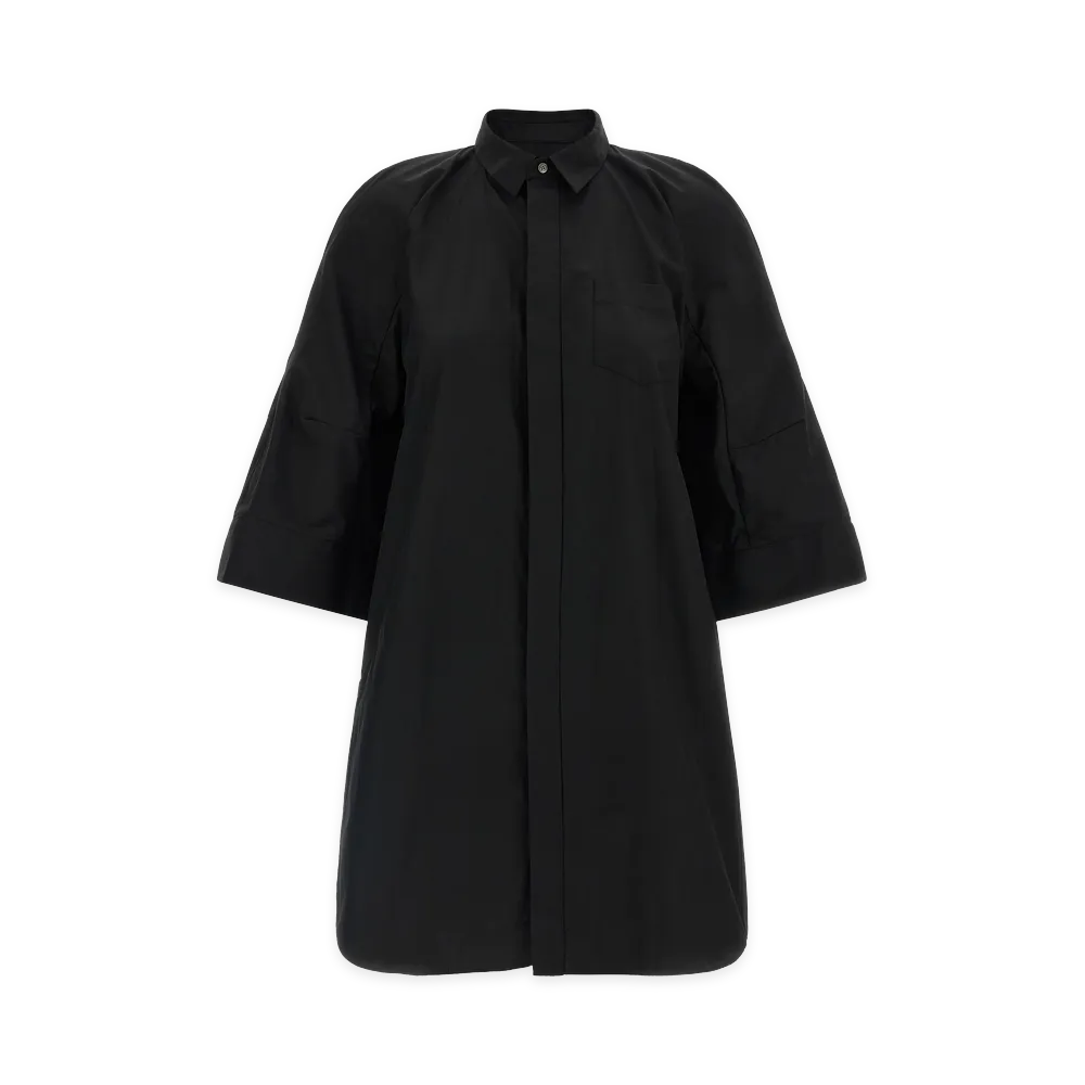 sacai Women's Chemisier Dress With Wide Sleeves "Black"